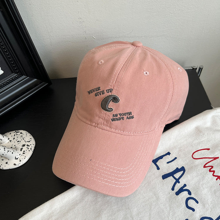 流行帽子|C字母棒球帽女春夏韓系刺繡軟頂遮陽帽學生情侶顯臉小戶外鴨舌帽「C4885」24.12-5