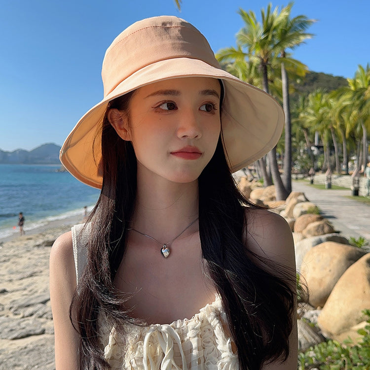 流行帽子|夏季漁夫帽百搭休閒遮陽帽女大檐遮臉顯臉小防曬防紫外線太陽帽子「C2315」24.04-3