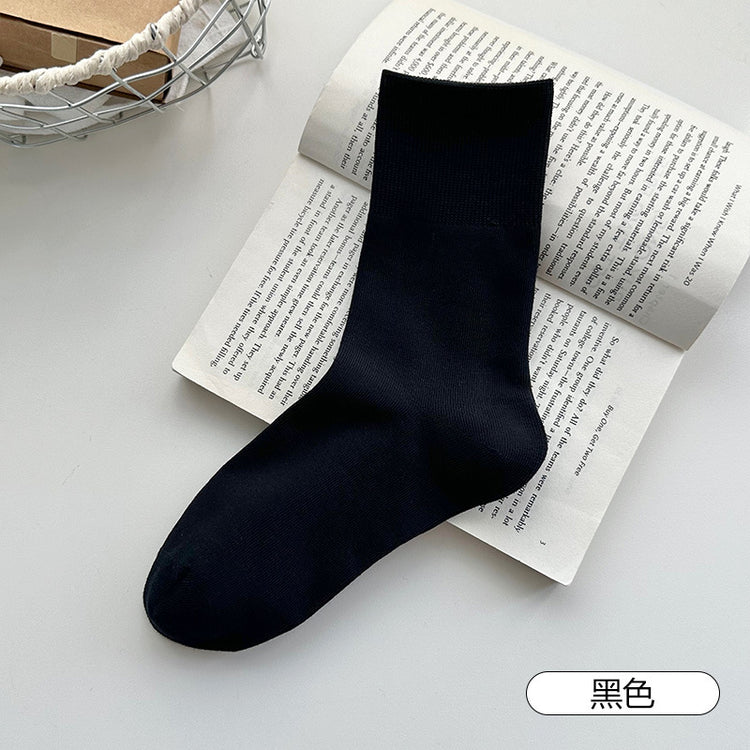 女襪|純棉襪子女10A抑菌防臭吸汗透氣中筒襪彈力無骨抗起球襪子「ZJ25031」25.09-2