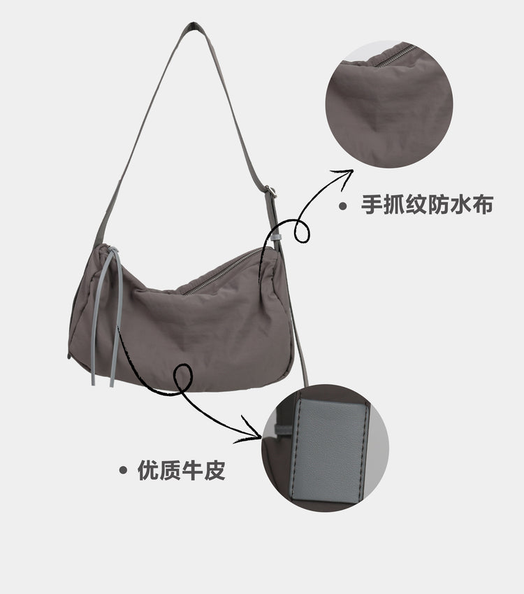 質感真皮|韓版輕便手抓紋防水布休閒大容量單肩包男女運動健身斜挎托特包「3201」24.06-2