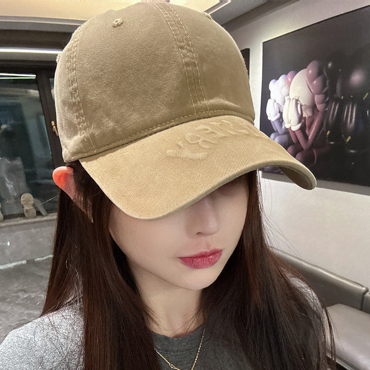 流行帽子|早春新款棒球帽子女純棉軟頂寬檐顯臉小遮陽帽學生穿搭鴨舌帽子男「C4883」24.12-5