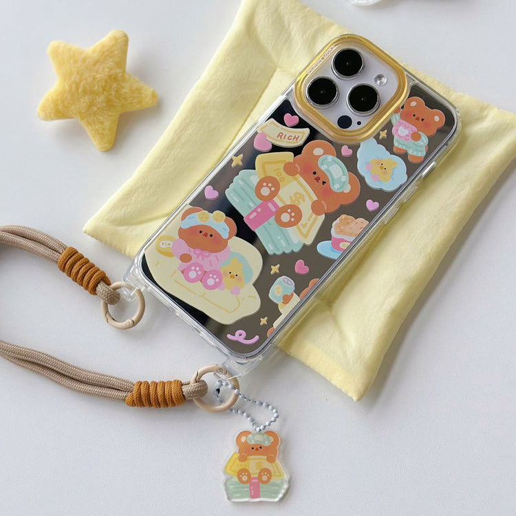 手機殼|13promax卡通11蘋果15手機殼女iPhone14pro適用12掛繩鏡面殼「WM0625」24.07