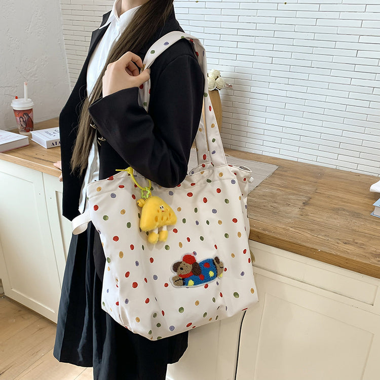 致青春|臘腸狗包包女2024新款學院風簡約單肩包休閒大容量高顏值托特包「231-121」24.12-1