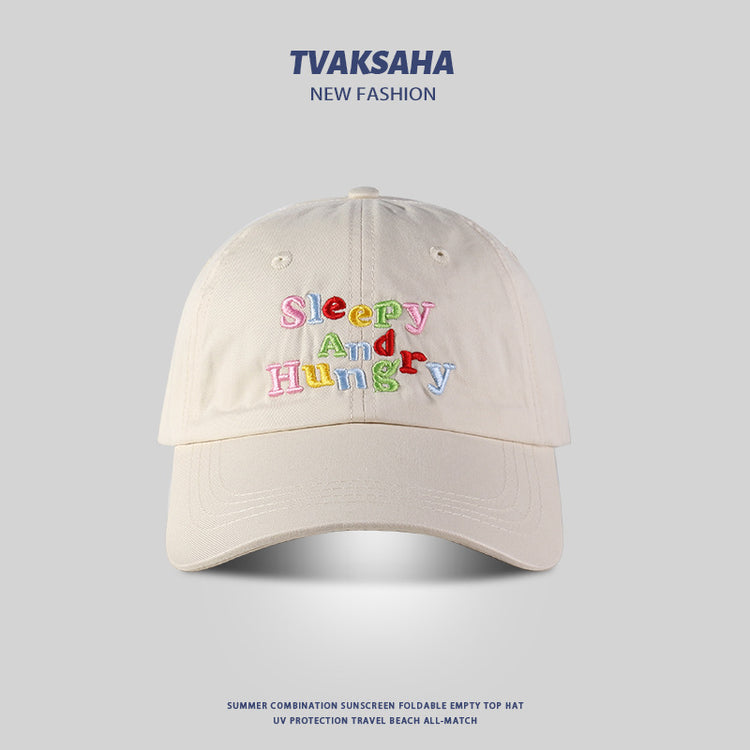 流行帽子|防曬帽夏季女韓系刺繡粉色棒球帽糖果色百搭情侶遮陽帽學生鴨舌帽「C4129」24.07-3