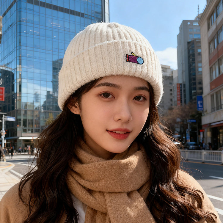 流行帽子|帽子女可愛卡通保暖針織帽情侶百搭甜美毛線帽戶外防寒套頭冷帽男「C5697」25.10-2
