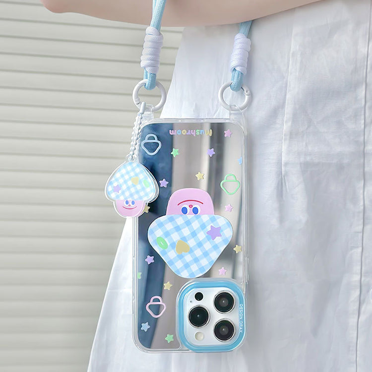 手機殼|蘋果15手機殼女款用12掛繩鏡面殼13pro適用iPhone14promax「WM0624」24.07