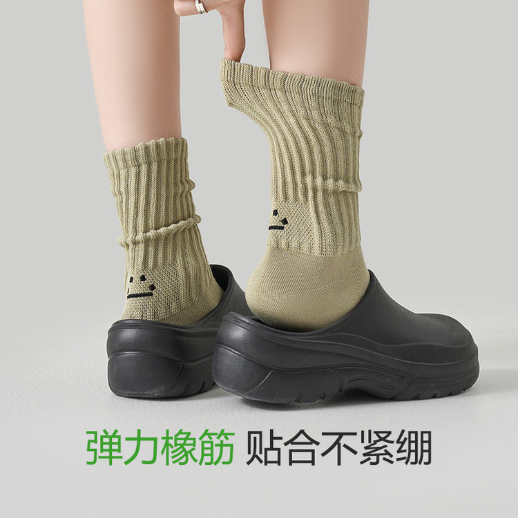 女襪|堆堆襪子女後跟卡通刺繡彈性中筒襪春秋季無骨防臭諸暨襪子批發「YH914」25.01-2