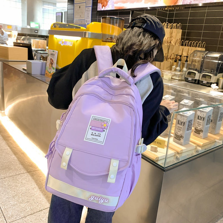 致青春|大容量書包國中女生高中生日系學院風ins雙肩包秋冬可愛背包「8513-380」24.03-1