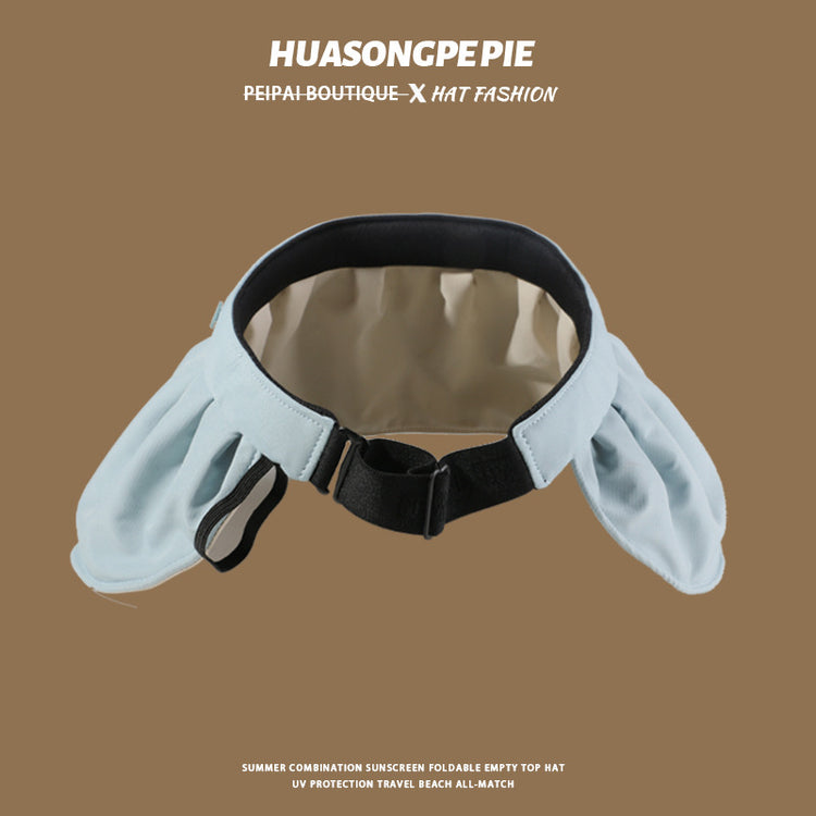 流行帽子|可折疊貝殼防曬帽子女夏時尚海邊空頂太陽帽防紫外線大帽檐遮陽帽「C4056」24.06-2
