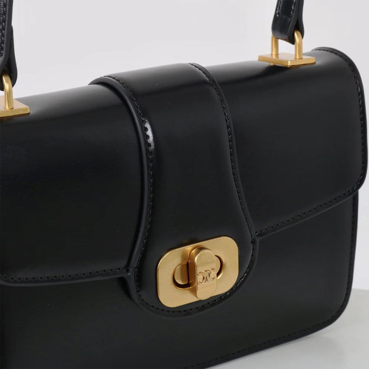 質感真皮|2025新款百搭進口小牛皮扭鎖翻蓋手提單肩腋下包精緻通勤女士包「6083」25.04-2