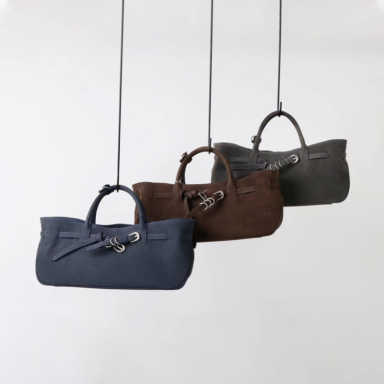 質感真皮|2025新款復古休閒麂皮包通勤百搭極簡皮帶扣設計斜背女小眾托特包「5797」25.09-4