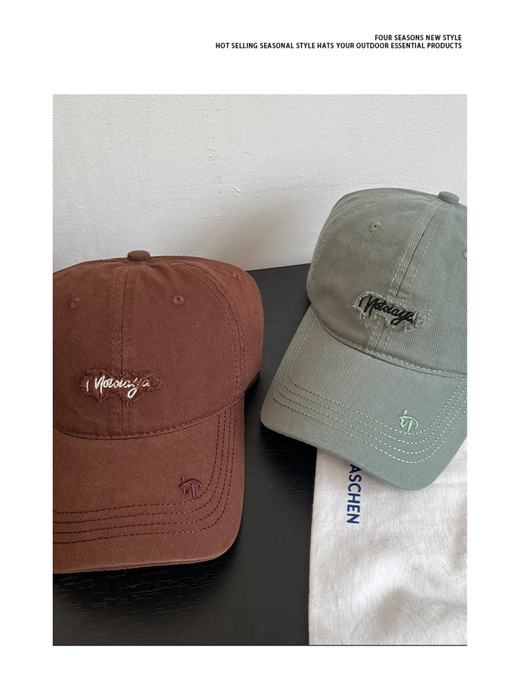 流行帽子|新款字母刺繡棒球帽春秋季韓版百搭簡約純色情情侶校園休閒鴨舌帽「C4893」25.01-2