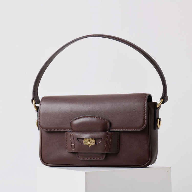 質感真皮|秋冬新款2024頭層牛皮法棍包腋下包金幣包小方包手提包單肩斜挎包「5112」24.12-1