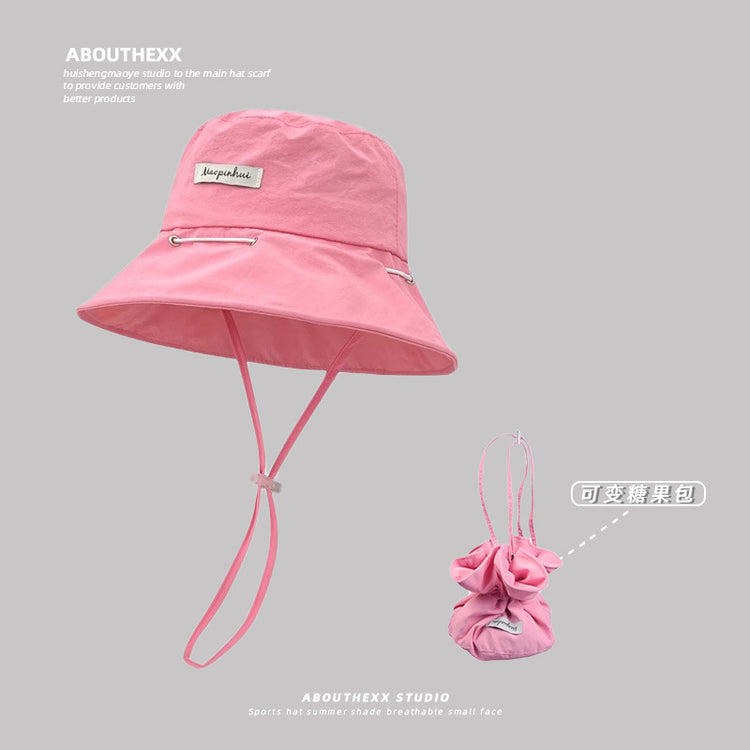 流行帽子|2025夏季韓版漁夫帽女新款防曬帽子速乾透氣可當包包顯臉小遮陽帽「C5285」25.06-1