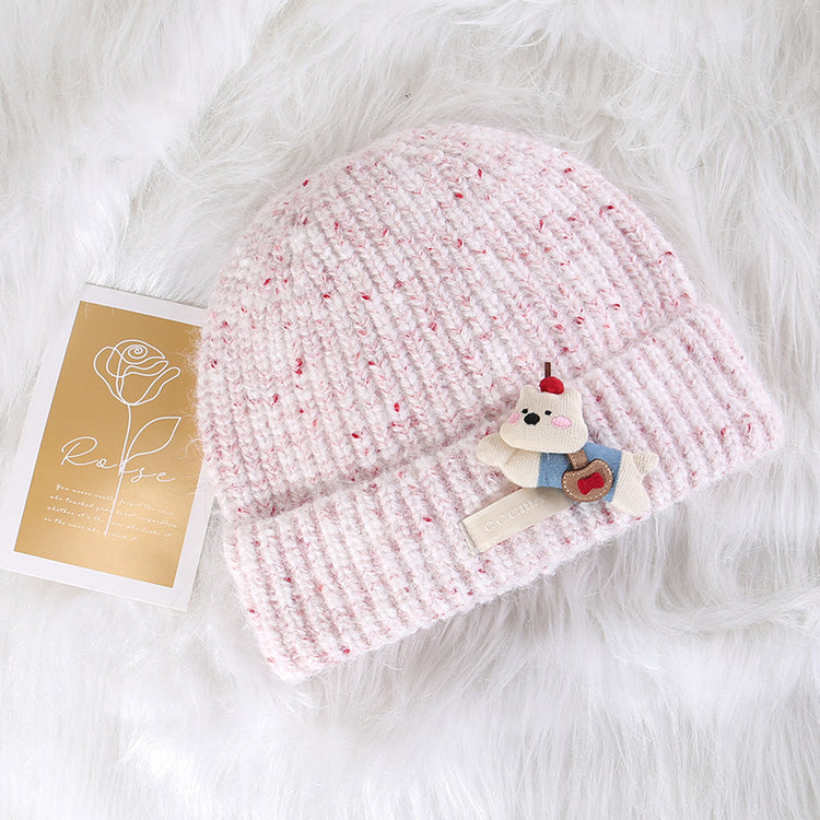 流行帽子|韓版ins卡通小狗帽子女可愛針織帽 秋冬護耳保暖毛線帽戶外冷帽男「C5557」25.09-3