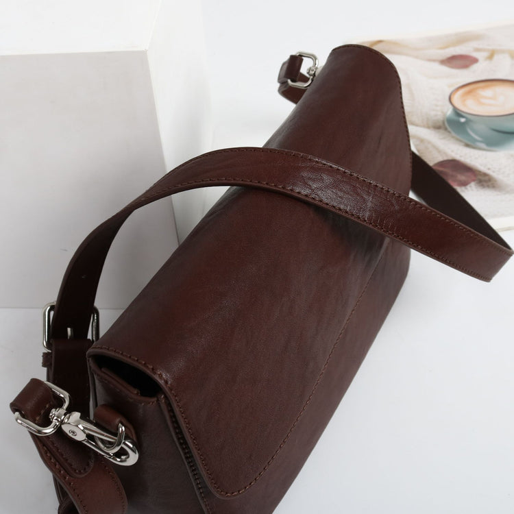 質感真皮|2024新款百搭ins復古頭層植鞣牛皮高級感包簡約時尚單肩斜背包「M-132#」24.07-3