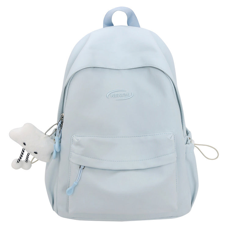 致青春|跨境簡約雙肩包少女森系純色百搭背包大容量質感初高大學生書包「9091-127」24.12-3