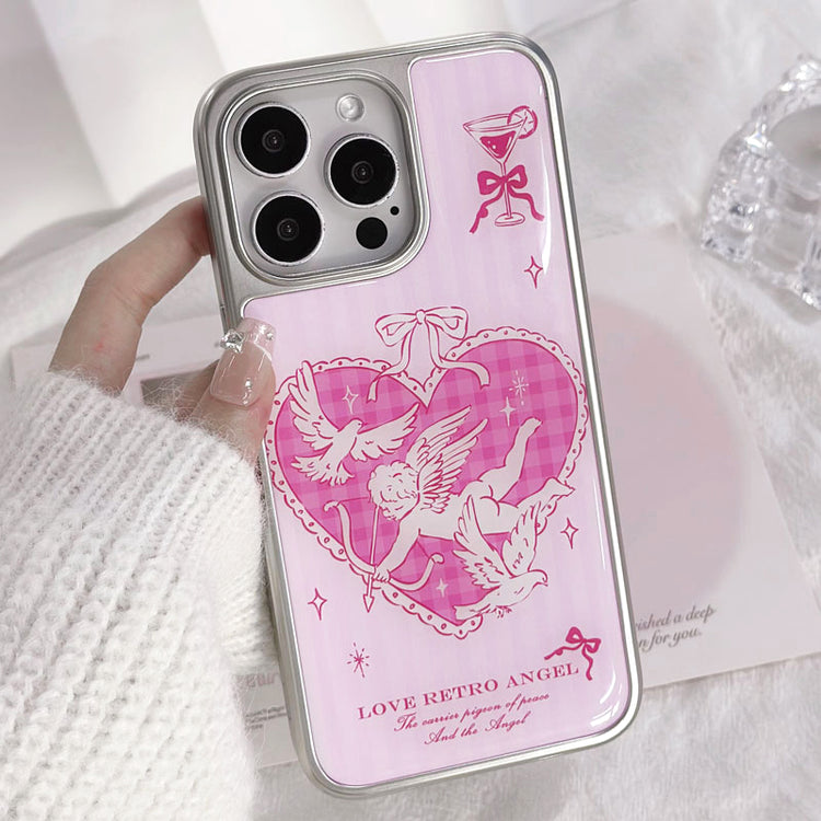 手機殼|iPhone16電鍍銀邊滴膠手機殼1515plus適用iPhone12Pro少女粉「LR1374」25.04-1