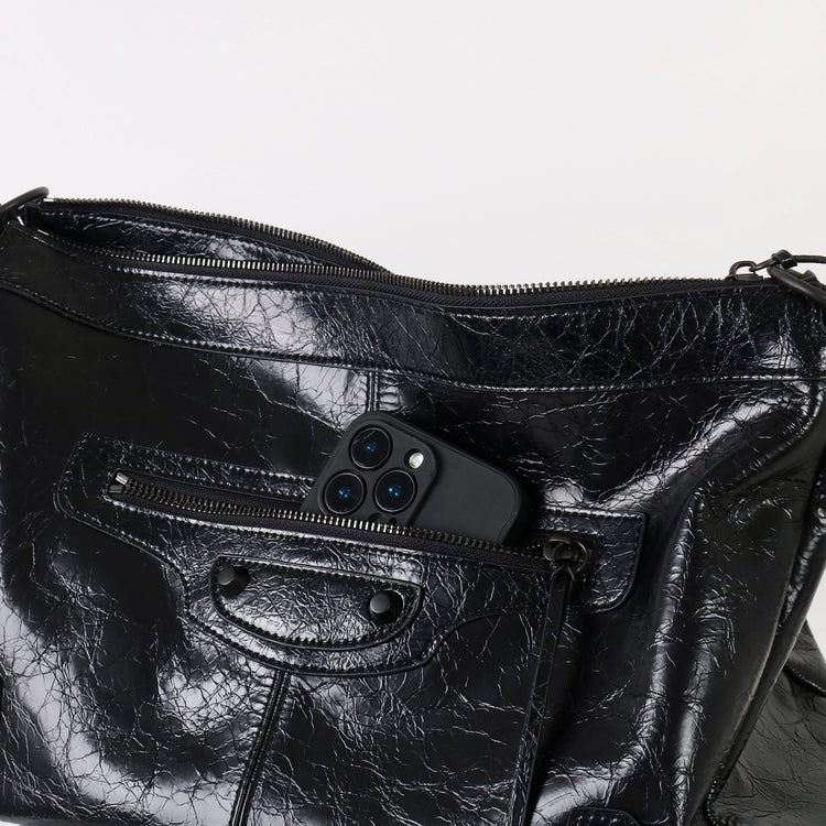 質感真皮|2025新機車包時尚百搭單肩腋下包簡約風格日常使用休閒鉚釘包「1187」25.09-5