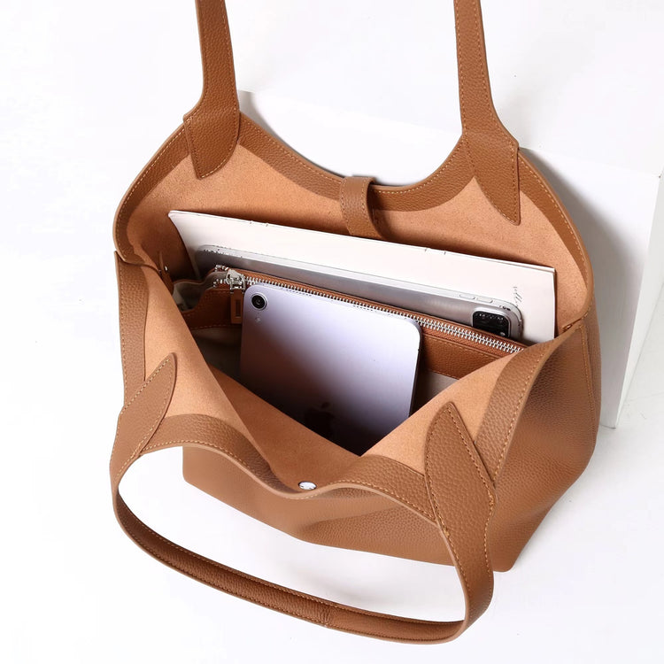 質感真皮|2025新頭層牛皮大容量手提托特包包女式通勤女款輕奢小眾高級感「OS53018」25.11-4