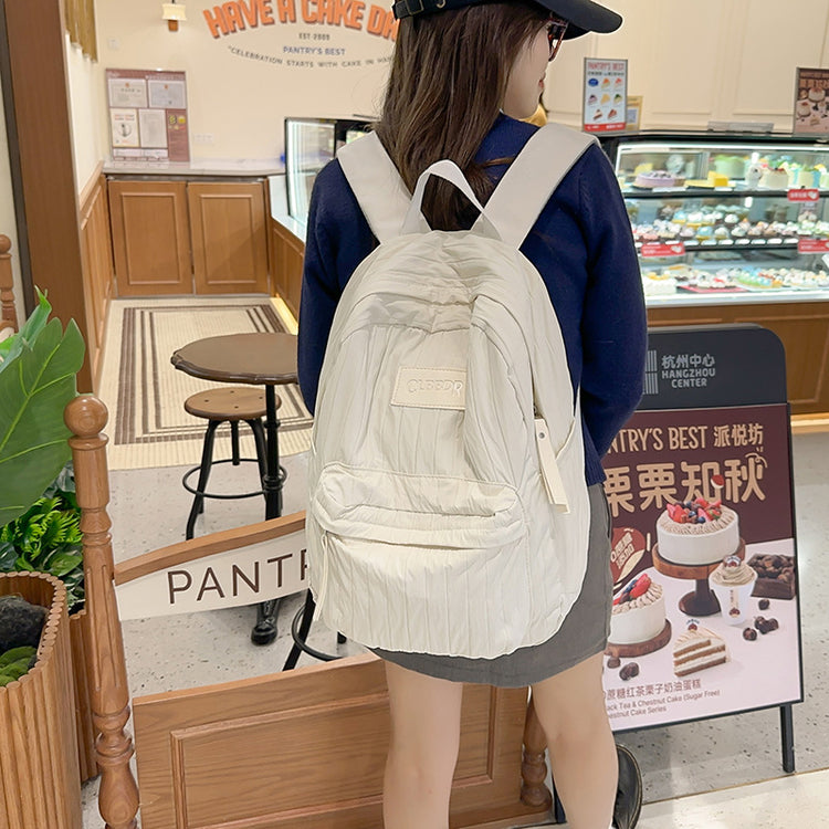 致青春|森系國中生少女書包輕便通勤百搭旅行背包簡約純色大容量雙肩包「179-126」25.03-3