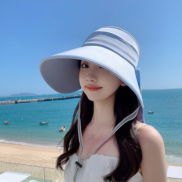 流行帽子|夏季防曬空頂帽一帽五戴戶外百搭遮陽帽大檐帽防紫外線冰絲太陽帽「C3747」24.03-3