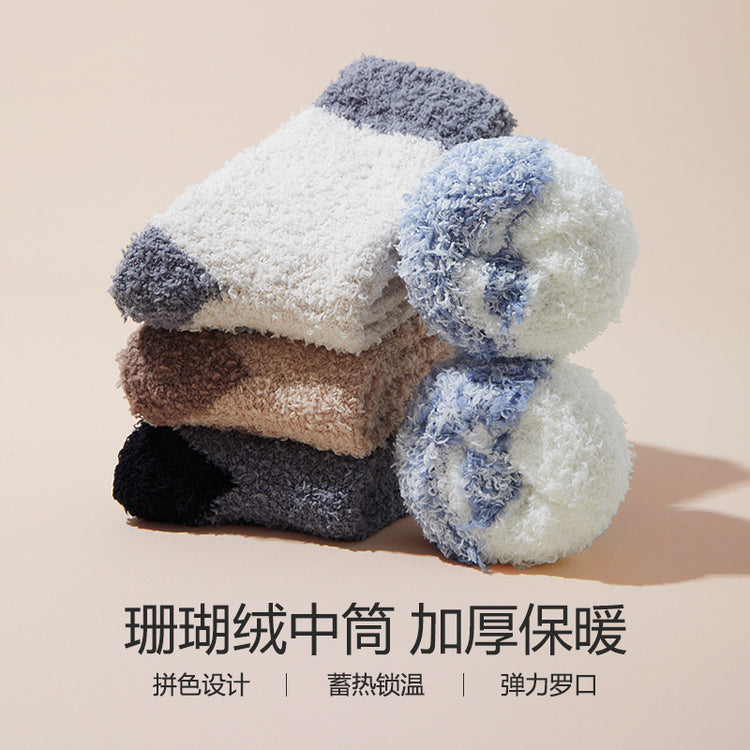 女襪|加絨加厚襪子男秋冬季蓄熱保暖珊瑚絨襪彈力舒適好搭諸暨襪子批發「AD2421」24.12-1