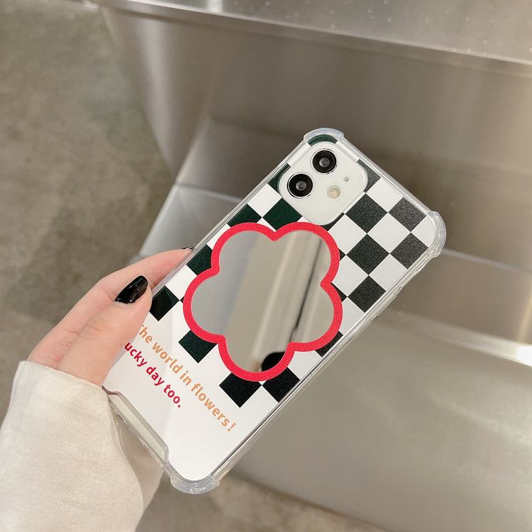 手機殼|棋盤格適用蘋果15鏡面殼iphone16Pro華為nova9手機殼保護套榮耀90「BQ2321」25.01-2