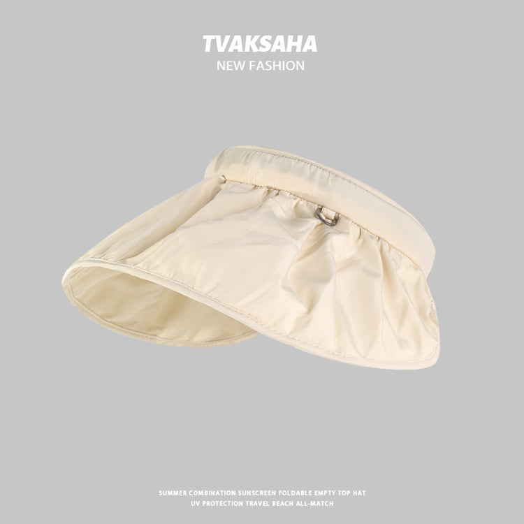 流行帽子|防曬帽女夏季防紫外線2024新款遮陽帽貝殼空頂帽遮臉大檐發箍帽子「C4273」24.08-3