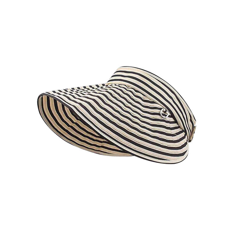 流行帽子|條紋空頂帽子女春夏防曬無頂可折疊太陽帽防紫外線遮陽戶外蛋捲帽「C5236」25.05-1