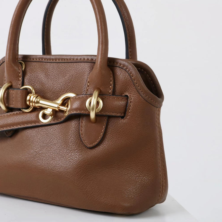 質感真皮|新款精緻迷你手拎中古保齡球斜背包通勤小眾復古百搭高級感包「8205」25.03-1