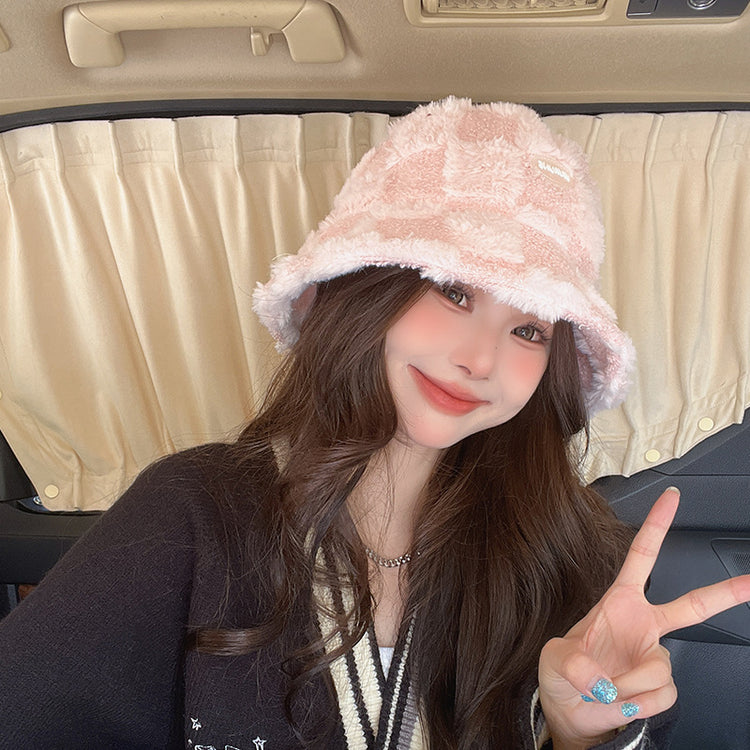 流行帽子|帽子女秋冬防風漁夫帽加厚保暖大頭圍百搭盆帽可愛顯臉小水桶帽潮「C2835」24.11-4