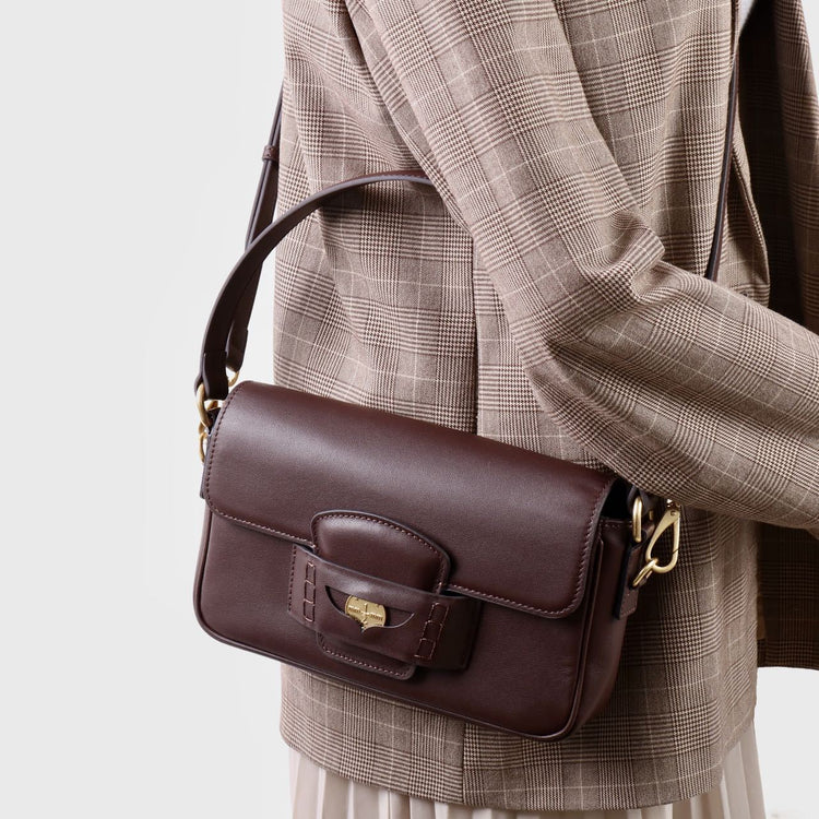 質感真皮|秋冬新款2024頭層牛皮法棍包腋下包金幣包小方包手提包單肩斜挎包「5112」24.12-1