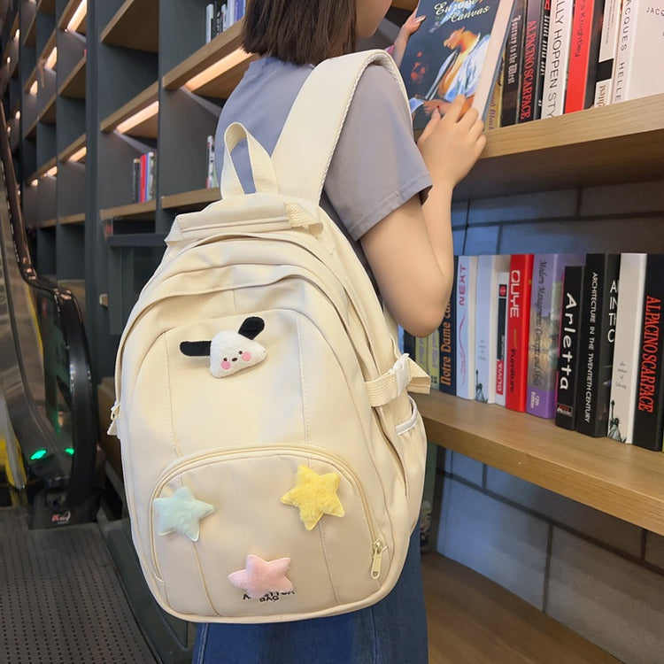 致青春 | 校園書包國中女生雙肩包女可愛星星旅行包大容量高中生大學生背包「174-130」24.05-4