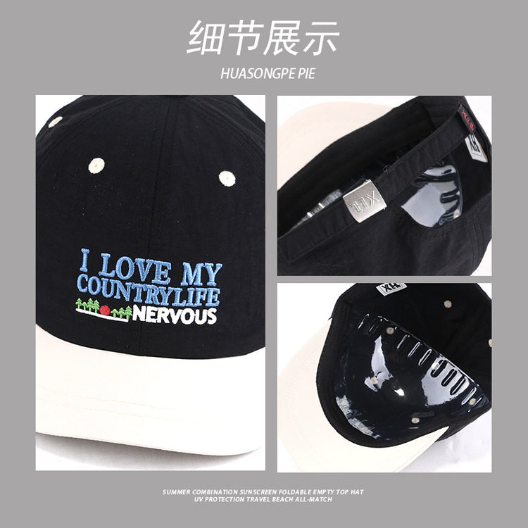 流行帽子|帽子【520系列】loveyou字母刺繡短檐百搭速乾甜酷風多巴胺棒球帽「C3954」24.05-3