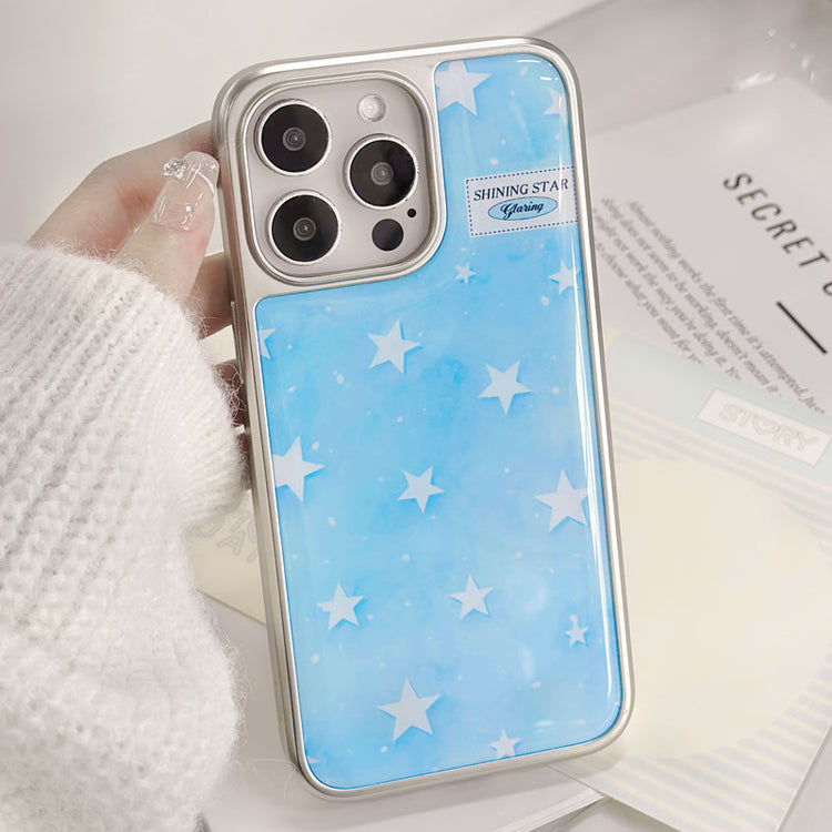 手機殼|iPhone16手機殼15電鍍銀邊滴膠15plus適用iPhone12Pro星星14「LR1376」25.04-1