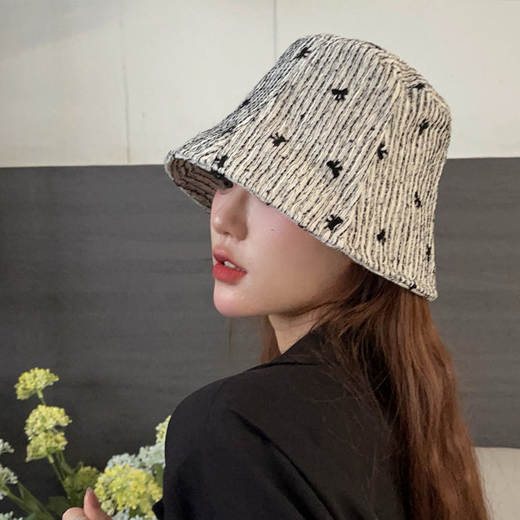 流行帽子|小香風漁夫帽女條紋百搭顯臉小遮陽帽春夏防曬防紫外線太陽帽盆帽「C4245」24.08-2
