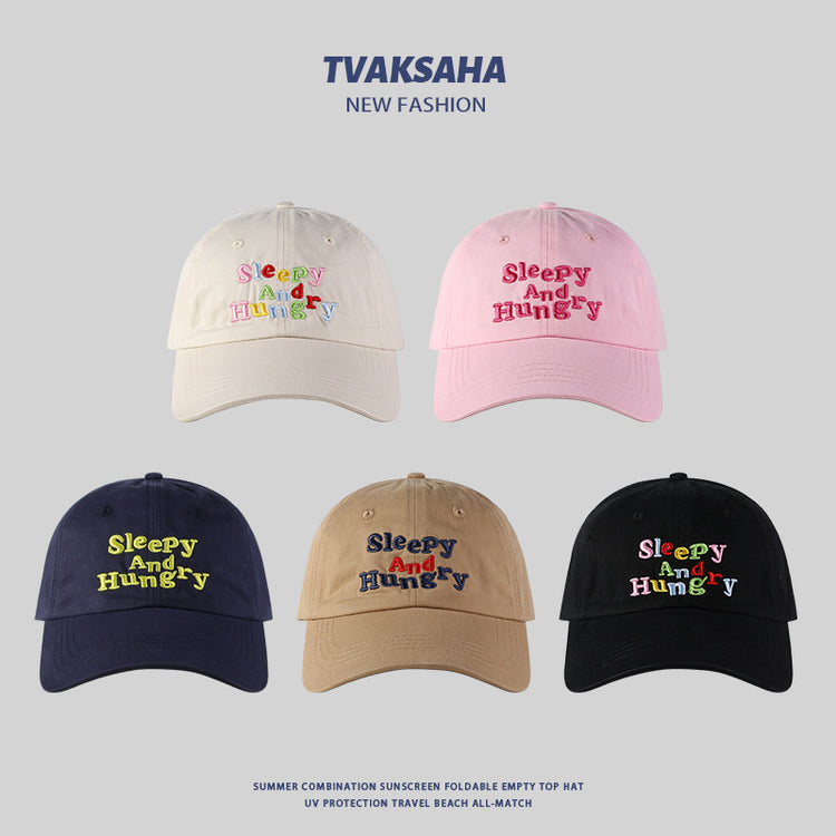 流行帽子|防曬帽夏季女韓系刺繡粉色棒球帽糖果色百搭情侶遮陽帽學生鴨舌帽「C4129」24.07-3