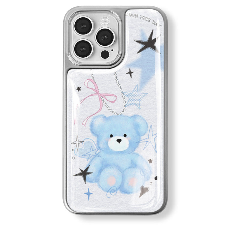 手機殼|iPhone16Pro高級感蘋果15ProMax手機殼14plus電鍍銀邊滴膠適「LR1589」25.04-4