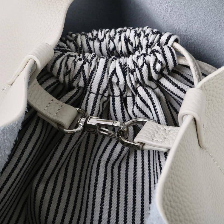 質感真皮|新款頭層牛皮水桶包菜籃手提女真皮高級感托特包荔枝紋包包「9017」25.03-2