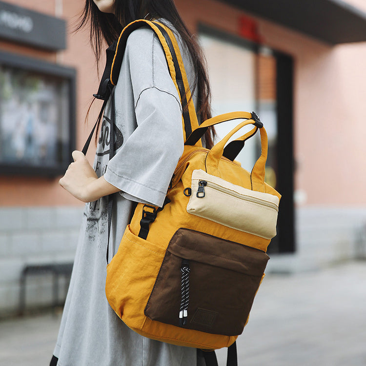 致青春|秋冬休閒雙肩包情侶款戶外旅行登山背包韓系輕便撞色手提背包「8245-130」25.08-4