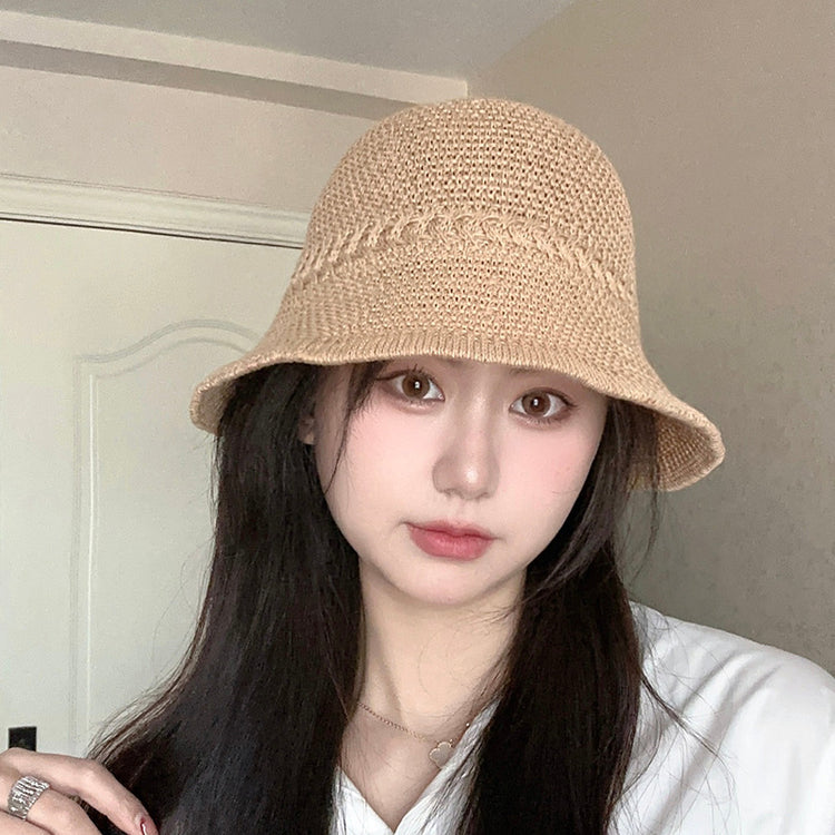 流行帽子|水桶草帽夏季沙灘出行百搭遮陽帽顯臉小遮陽時尚太陽帽沙灘防曬帽「C3895」24.04-5