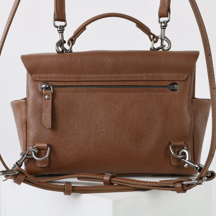 質感真皮|秋冬復古植鞣牛皮雙肩包2024新款單肩斜跨劍橋背包時尚百搭「3731」24.12-5