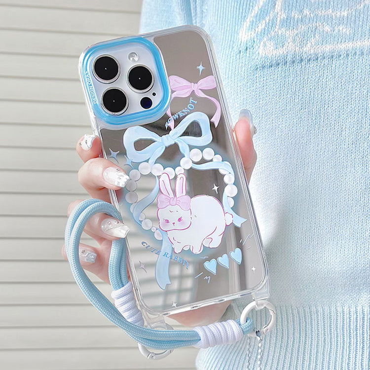 手機殼|蘋果15手機殼夏天掛繩鏡面殼13promax適用iPhone14pro保護套「LR0805」24.07