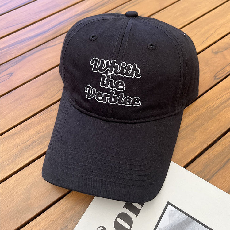 流行帽子|新款春秋季彎檐情侶大頭圍顯臉小百搭字母棒球帽百搭軟頂遮陽帽女「C3582」24.01-2