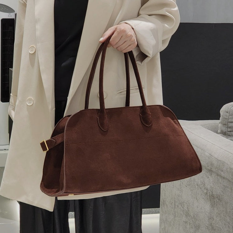 質感真皮|磨砂皮包款2024年秋季新款大容量托特包真皮百搭通勤單肩手提包女「3603-1」24.10-1