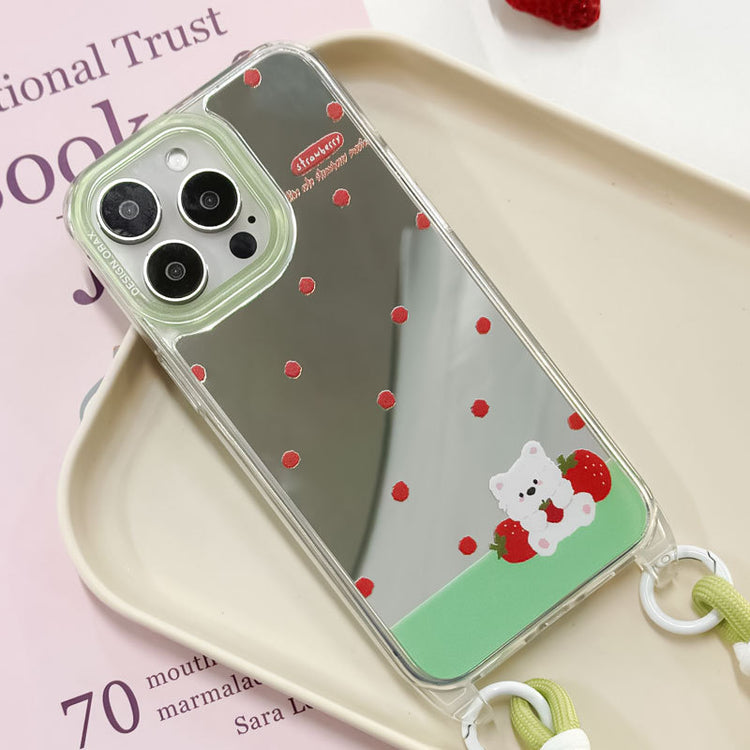 手機殼|iPhone15pro手機殼適用14掛繩鏡面殼蘋果16手機殼13promax女「LR1268」24.12-4