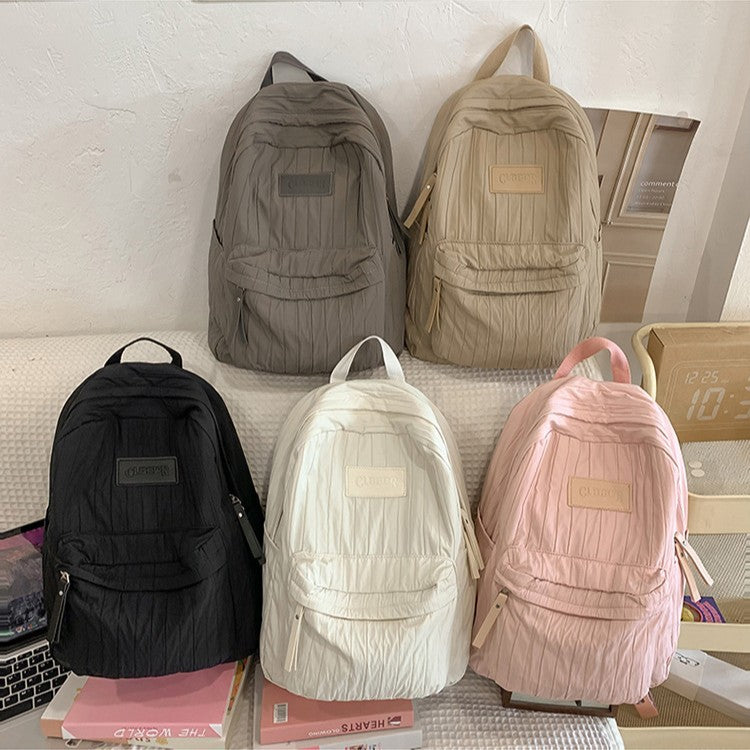 致青春|森系國中生少女書包輕便通勤百搭旅行背包簡約純色大容量雙肩包「179-126」25.03-3