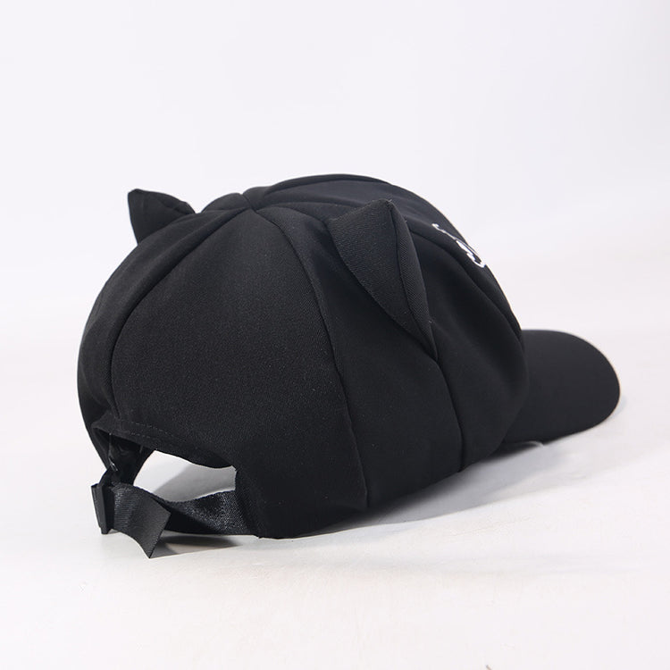 流行帽子|夏季薄款可愛卡通貓耳朵帽子女日系貝雷棒球帽顯臉小鴨舌八角帽潮「C5114」25.03-4