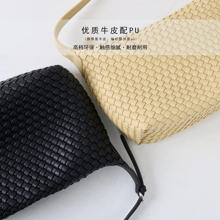質感真皮 | 2025新款簡約手工編織腋下單肩斜背包小眾設計輕奢通勤百搭包包女「7017」25.04-5